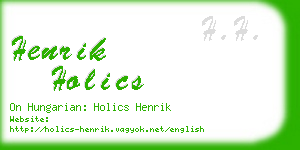 henrik holics business card